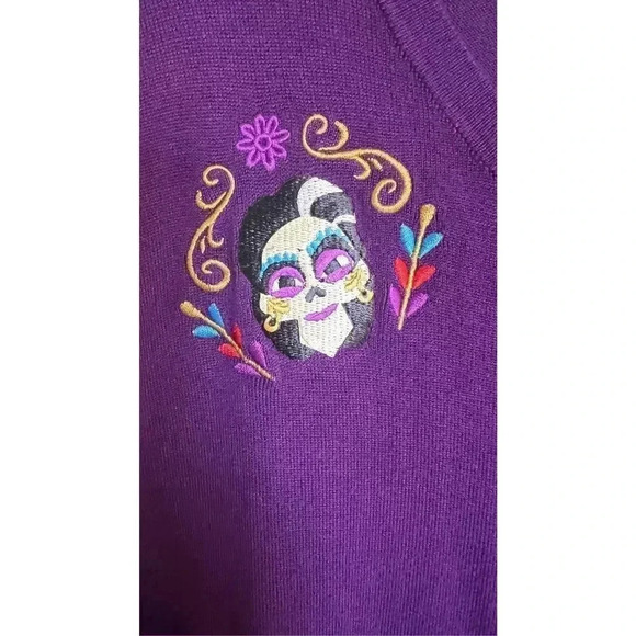 Disney Womens Purple Authentic Coco Mama Imelda Button Cardigan Sweater Size 2XL - Picture 4 of 14